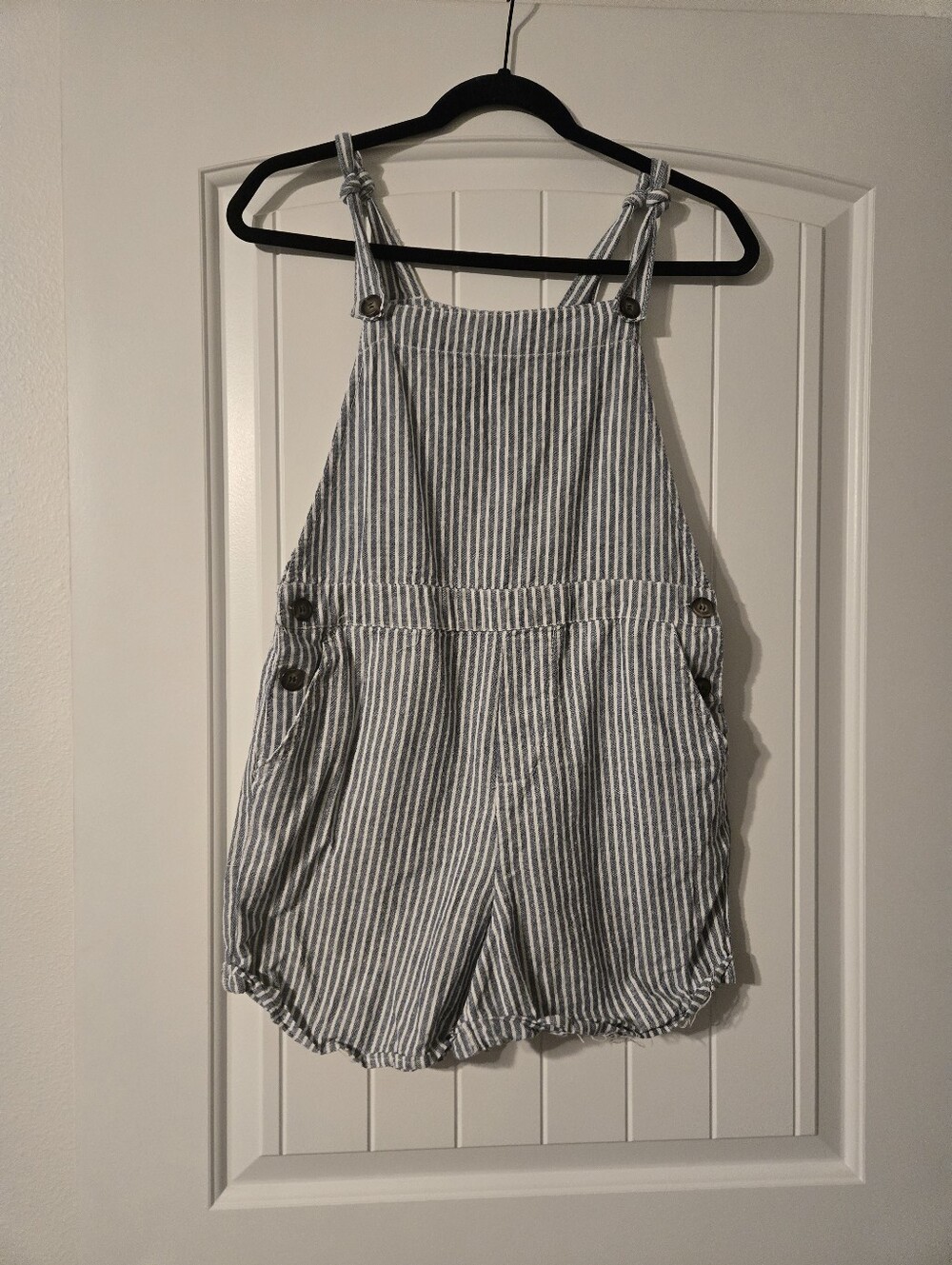 Cali1850 Striped Blue and White One-Piece Romper